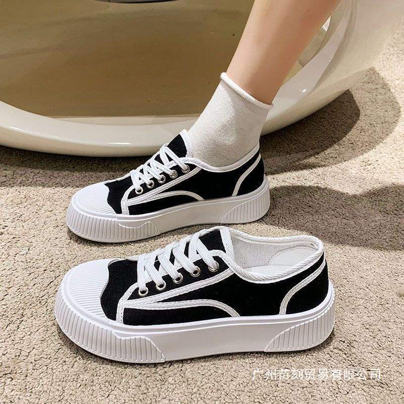Segeltuchschuhe Plateau Frühling und Herbst Ein-Pedal Sportschuhe Board Schuhe ins Trend