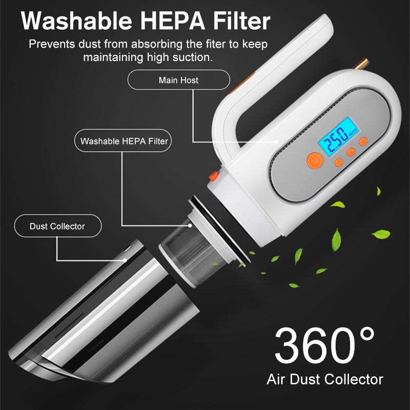 Powerful Wireless Vacuum Cleaner Home And Car Computer with LED Display Light Portable Auto Vacuum Cleaner Robot 250W