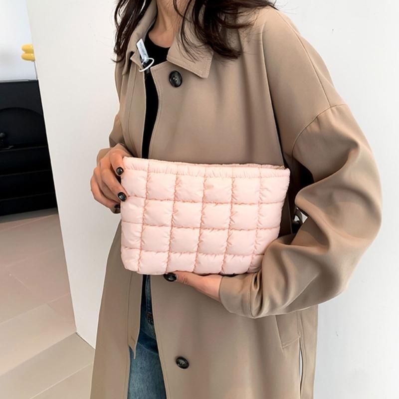 Stylish Pleated Handbag And Cosmetic Pouch For Women Practical Makeup Bag Suitable For Parties And Everyday Use
