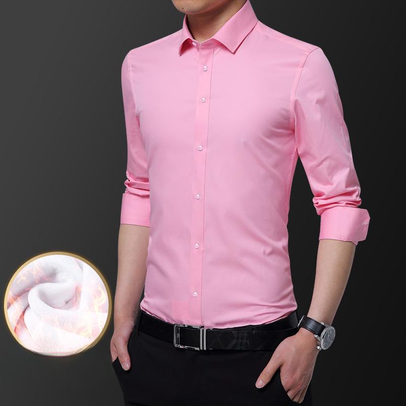 

Рубашка с длинным рукавом Мужская Осенне-зимняя Бархатная Не требующая глажки С длинным рукавом Черная Мужская рубашка Мужская 5XL