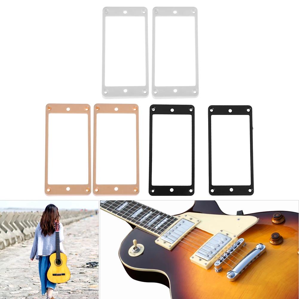 2 Stück Gitarre Gebogene Kunststoff Humbucker Tonabnehmer Rahmen Halter Befestigungsringe