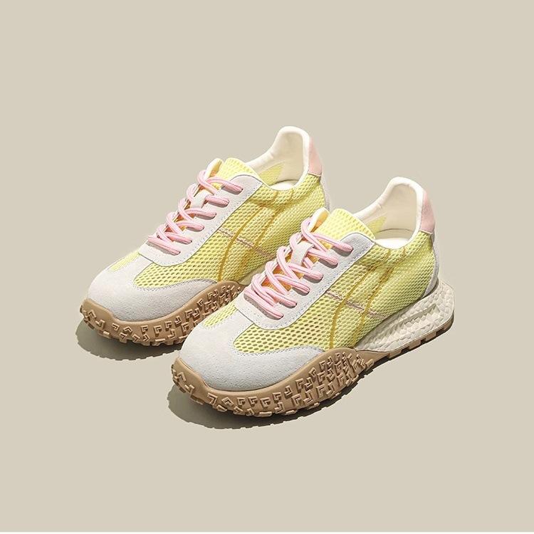 Small 7CM inner height increase thick-soled German training shoes women's 2025 new summer mesh breathable thin casual Forrest Gump shoes