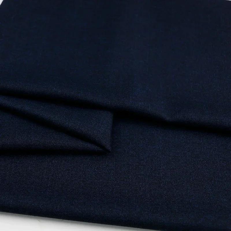 100x150cm Dark Patterned Thin Anti-wrinkle Suit Fabric for Clothes Vest Trousers Sewing Checkered Striped Cloth Black Blue