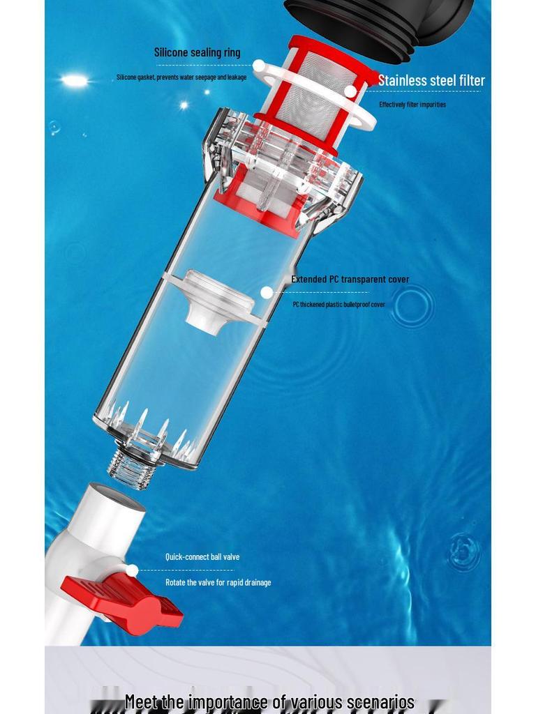 Aquarium Auto-Reinigungs-Fischabfallfilter mit selbstentleerendem Sand-Vorfilter