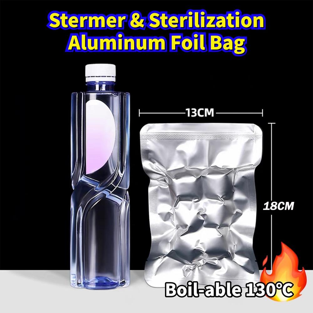 

50 шт. Алюминиевый реторта-пакет для хранения продуктов Пакет для запайки при высоких температурах Хранение орехов 13 x 18cm