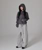 ESCAPEFROM Escf Logo Point High-Neck Windbreaker Charcoal