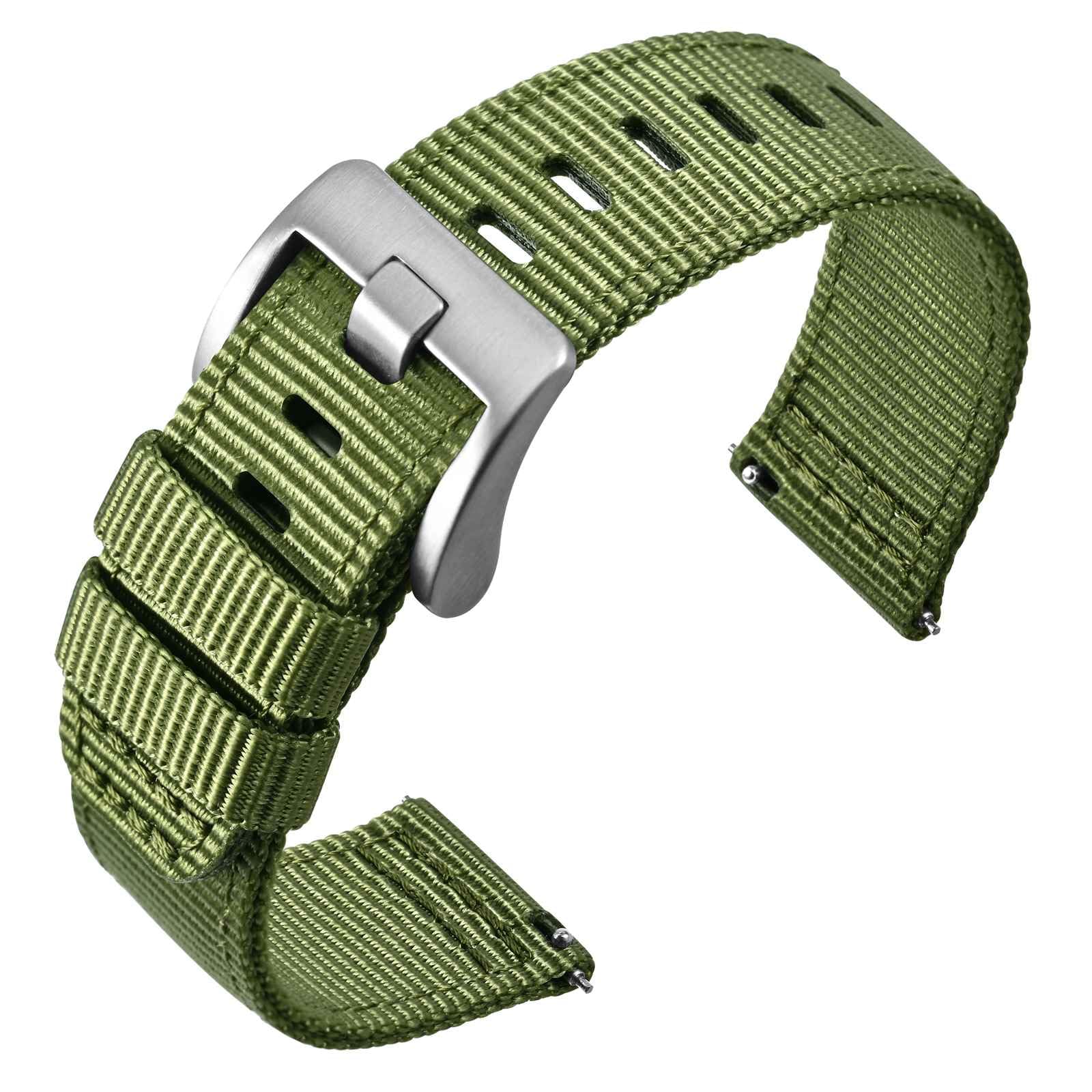 

[ANNEFIT] Ballistic Nylon Watch Band, Military Watch Replacement Band, Fabric 2 Line Nylon Strap, Quick Release, Nylon 18mm
