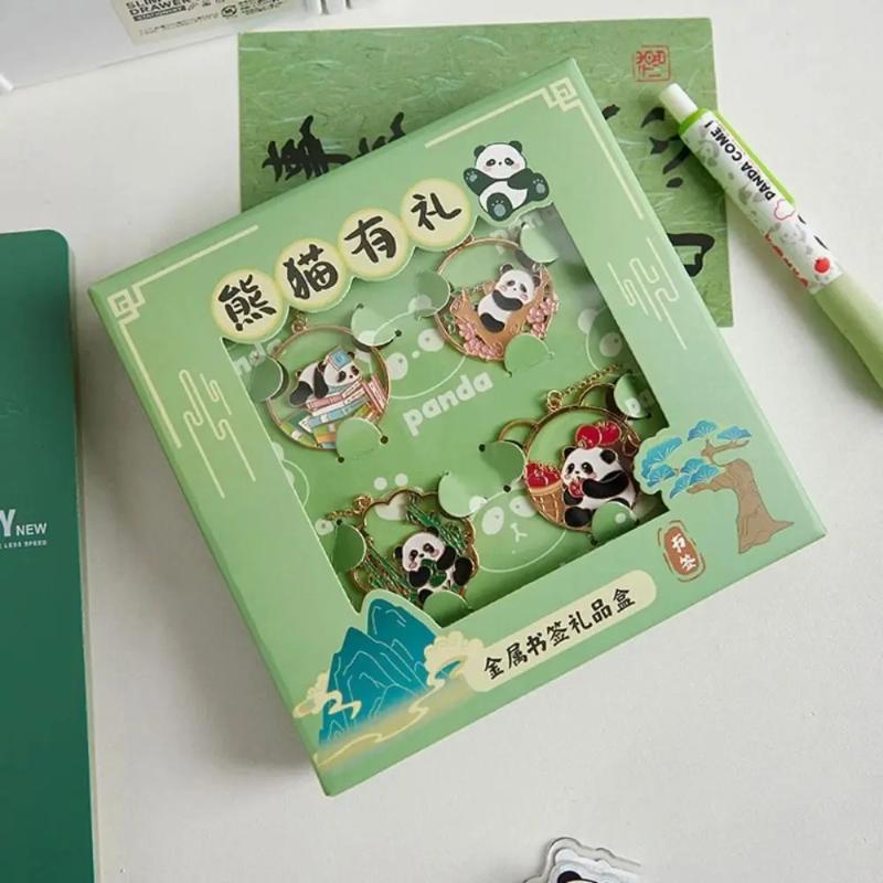 Funny Panda Book Page Clips Metal Bookmarks Cute Pagination Mark Creative Separator Pages Tags Stationery School Office Supplies