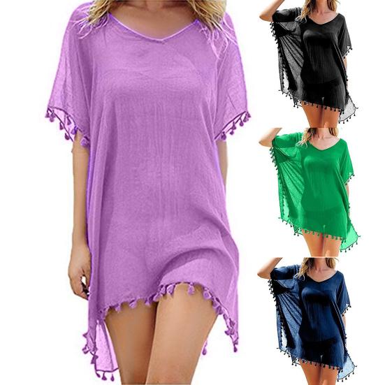 

Популярное дышащее сексуальное пуловер с коротким рукавом пляжное платье пляжная одежда