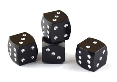 Valve Cap Car Tire Dice Aluminum Tire Valve Cap Dice Set of 4 Baru-kyap-sai-4k (Black)