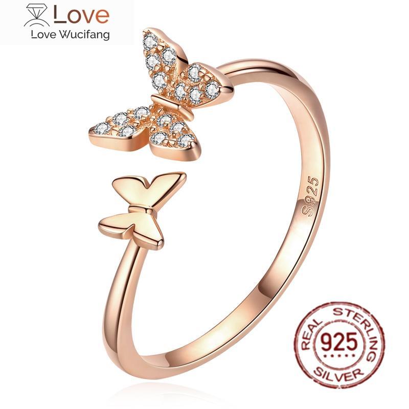 Genuine 925 Sterling Silver Snake Star Moon Open Adjustable Finger Cz Ring Women Personalized Fashion Accessories Holiday Gifts