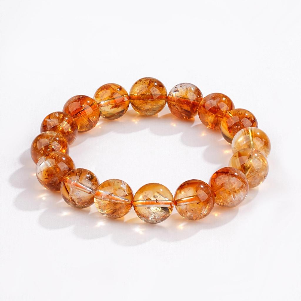 Mei Zhuo Natural Yellow Ametrine & Rainbow Crystal Bracelet