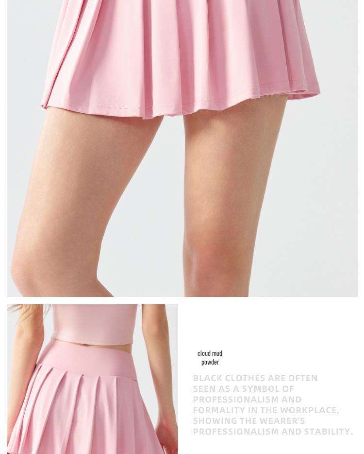 Women's Two-Piece Pleated Yoga and Sports Skirt - Breathable, Comfortable, Anti-Exposure for Tennis, Badminton, Running, and Fitness.