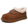 2025 Winter Shoes Women Suede Boots Warm Plush Flat Non-slip Cold Winter Fashion Ladies Ankle Snow Boots Black Yellow