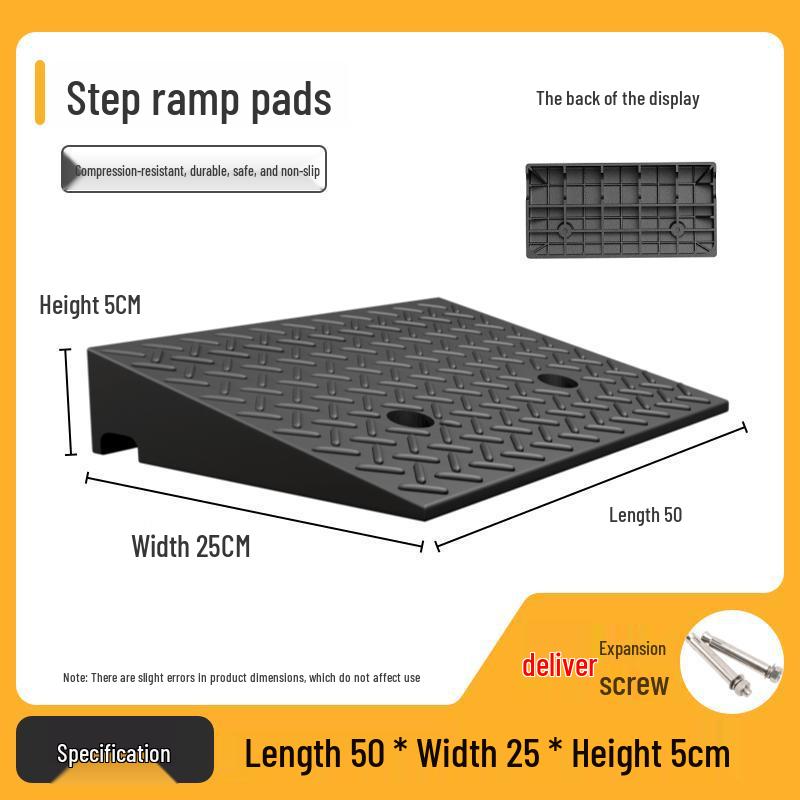 Rubber-Plastic Anti-Slip Speed Bump Curb Ramp Mat for Cars