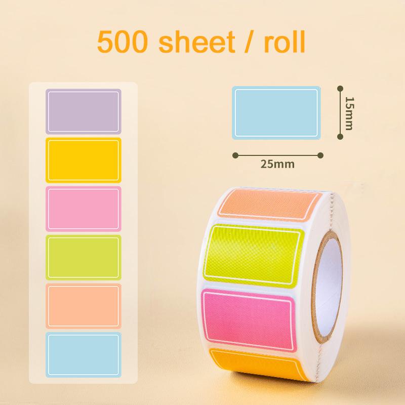 1roll Color Coding Labels Sticker Adhesive Rectangle Sticker Solid Colors Label Tag For Kitchen Seasoning Bottle Label TMZ