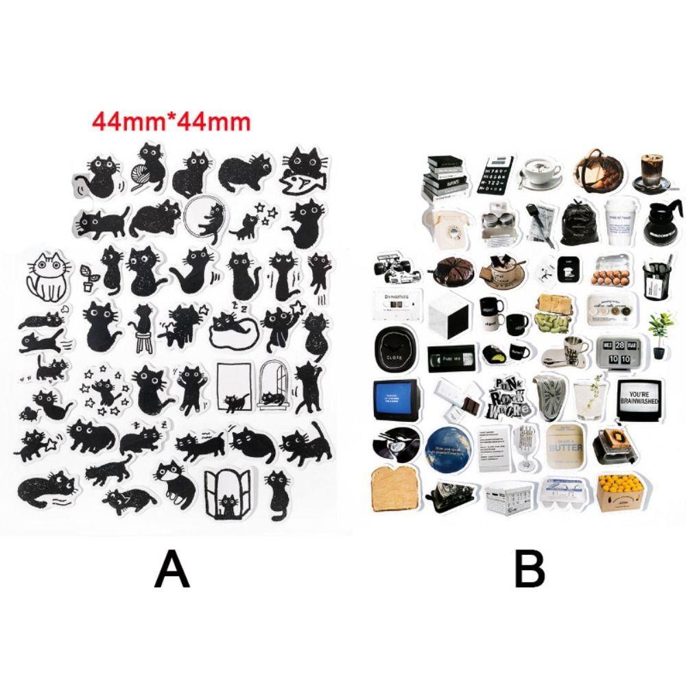 45pcs Kawaii Little Black Cat Decorative Boxed Stickers Scrapbooking Label Diary Stationery Album Phone Journal Planner