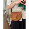 Autumn retro women's small bag 2025 new suede saddle bag simple and versatile single shoulder messenger mobile phone bag