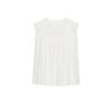 Summer New Product Women's Clothes Romantic Style Frill Decoration Vertical Lacework round-Neck Sleeveless Tops 1821121