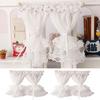 Lace Mesh Simulation Floral Curtains Double Layered Dolls House Living Scene Decor