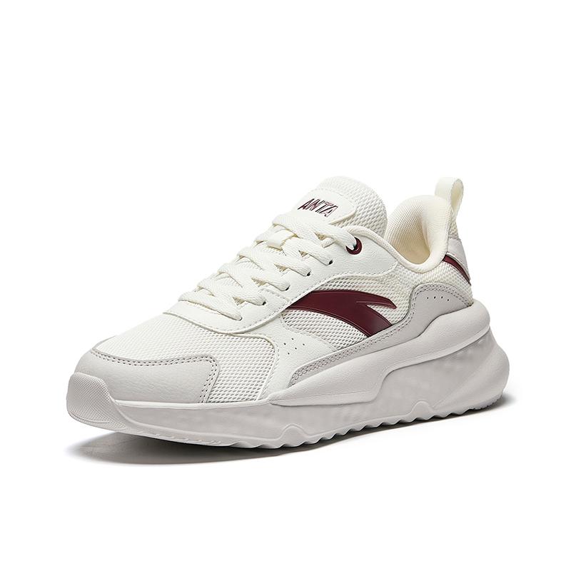 Anta Unrestrained Series Comfortable Shock Absorption Non-Slip Wear-Resistant Low-Top Casual Shoes Women sneaker White Gray Red 922448816-3