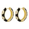 ZHUKOU Retro Little Daisy Hoop Earrings Gold Enamel Hoops Women Colorful Women Round Huggie Earrings VE843