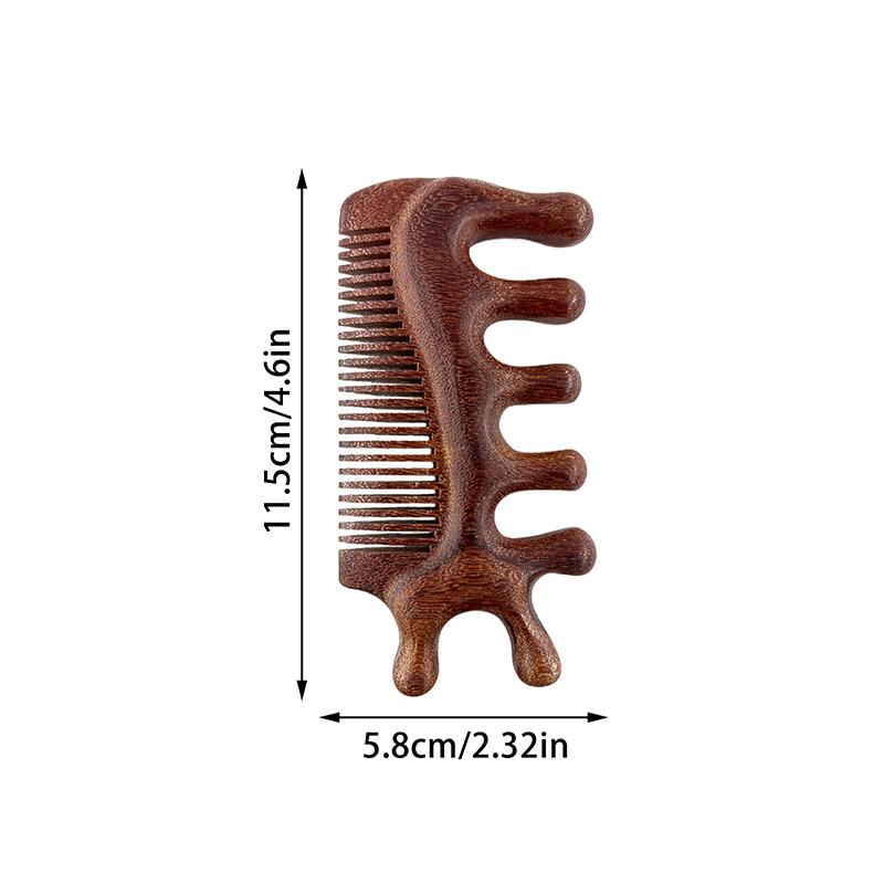 3 In 1 Meridian Massage Comb Sandalwood Comb Meridian Anti-Static Styling Comb Blood Circulation Massage Tool Gua Sha Tools