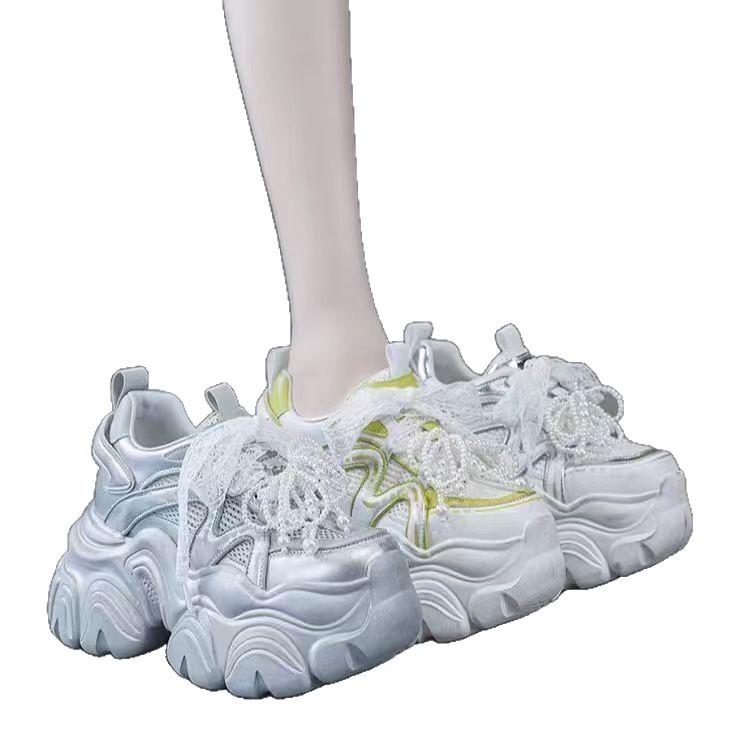 Pantofi de tată cu creștere în înălțime pentru bărbați mici, pantofi de damă, platformă nouă de primăvară și vară, sport casual tip muffin