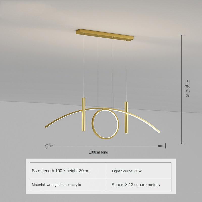 

Современная минималистская люстра для столовой в скандинавском стиле, длинная, подвесная лампа для кухни, креативный дизайн, светодиодная White light