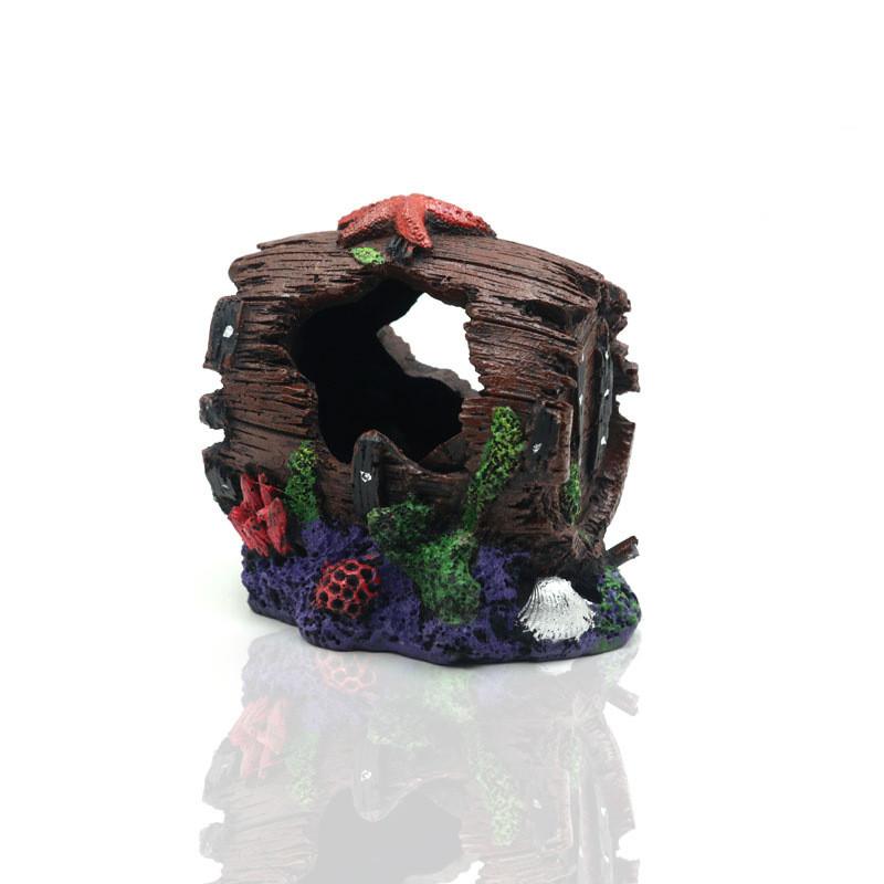 Aquarium Artificial Barrel Cave Resin Ornaments Decorations Landscaping Accessories For Fish Tank Aquarium Decoration Supplies