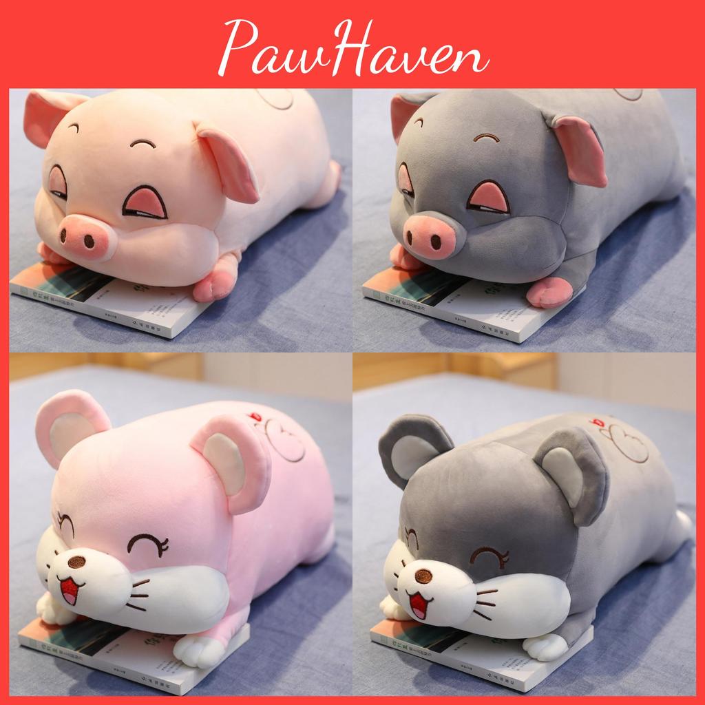 Cute Pig Cartoon Mouse Hamster Bed Pillow Girls Office Lunch Plush Toy Gift