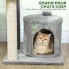 Cat Tree, 103 cm, Platforms, Plush House, Sisal Posts, Grey