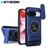 KEYSION Magnetic Phone Case for Google Pixel 9 10 Pro XL 10 9 Pro Slide Camera Protection Upright Stand 360°Ring Shockproof Cover