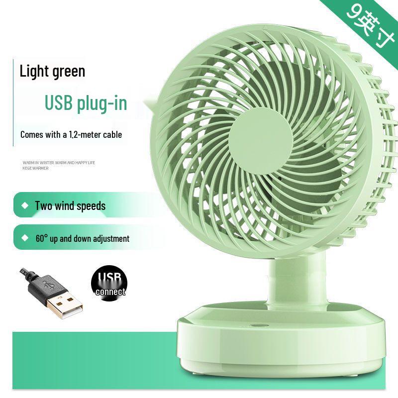 Compact Rechargeable Desktop Fan with Long Battery Life & Oscillation for Office Workers
