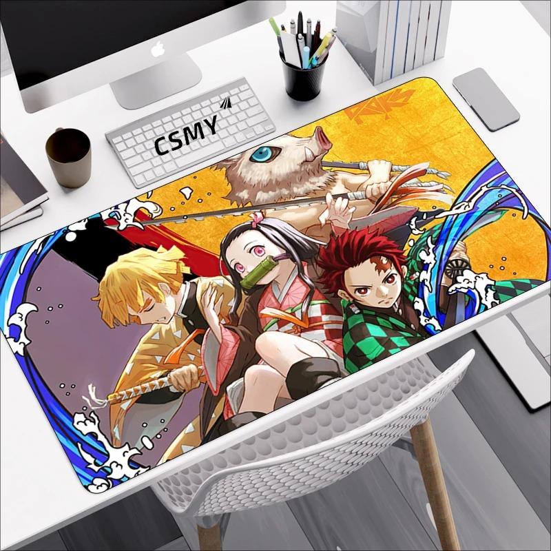 Demon Slayer Mouse Pad Gaming Laptops Keyboard Mat Deskmat Pc Desk Protector Mousepad Gamer Office Mats Anime Mause Mice Carpet