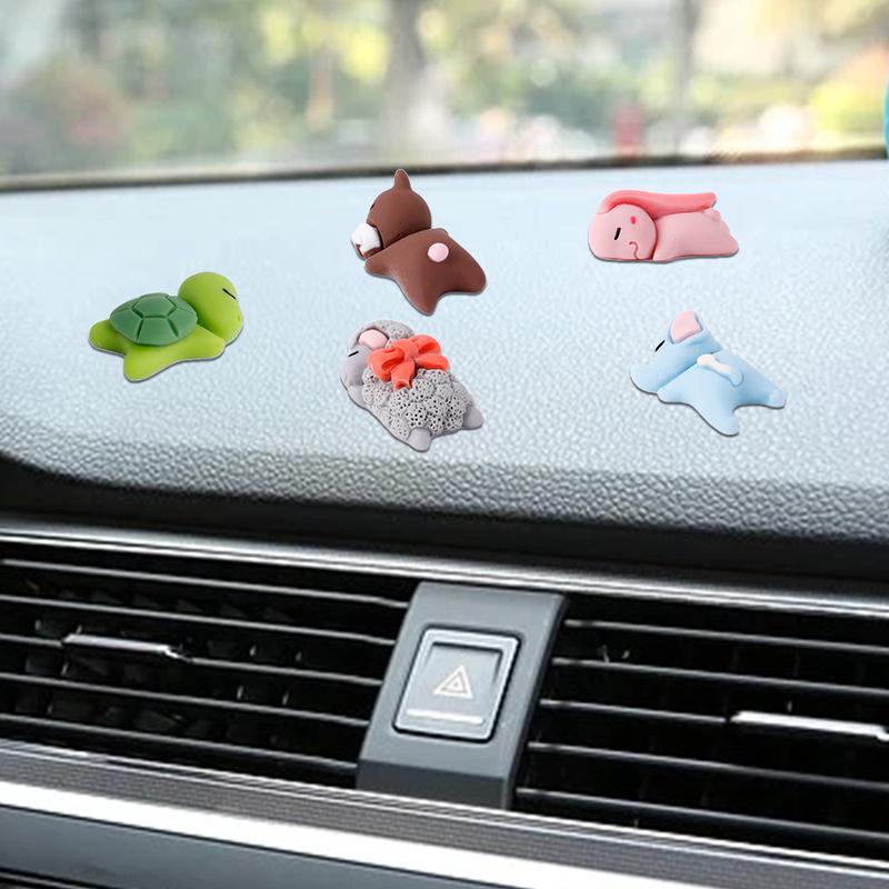 Autoanhänger Mini Schlafende Niedliche Tiere Harz Bär Hase Schaf Schildkröte Harzdekoration Auto Motorrad Fahrrad Dekor Ornament