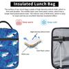 Süße Cartoon-Haie Aufdruck Lunchbox Wiederverwendbare Oxford Bento Tragetasche Tragbare Thermische Lunchtasche für Erwachsene Kinder Arbeit Schule Picknick
