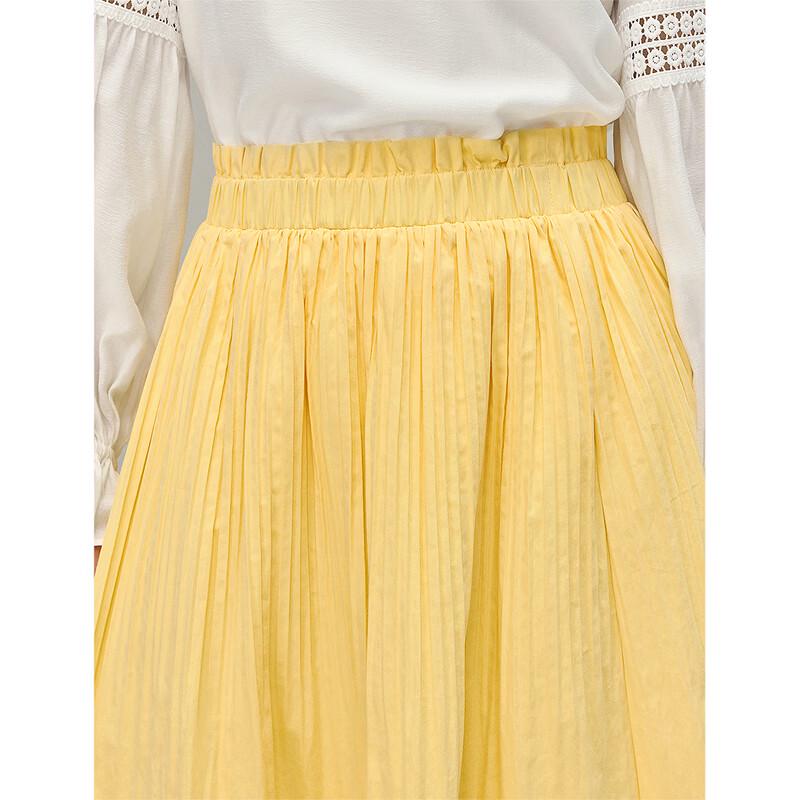 INMAN Pleated Ruffle Hem A-Line Skirt