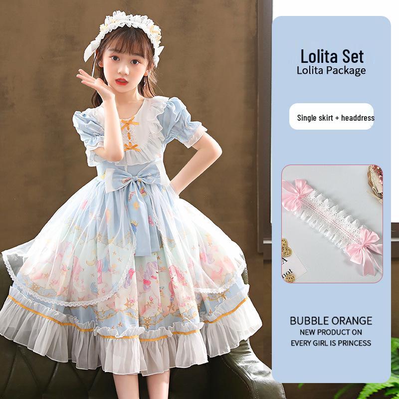 2026 New Lolita Princess Summer Short-Sleeve Stylish Girls' Dress
