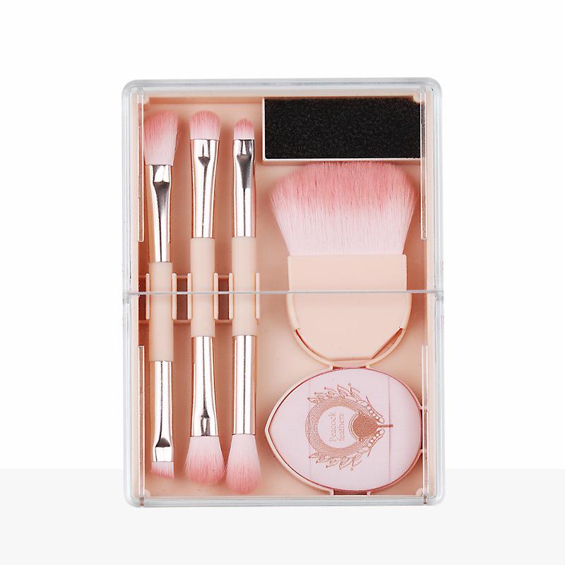 

8-in-1 Soft Bristle Makeup Brush Set: Eyeshadow, Powder, Multifunctional, Portable, Angled Detail, Eyebrow Brush.