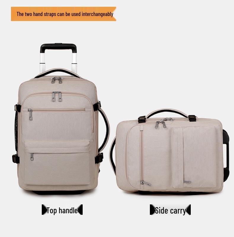VIASTA Business Casual Rolling Backpack - Multi-Compartment, Large Capacity, Double Shoulder Design