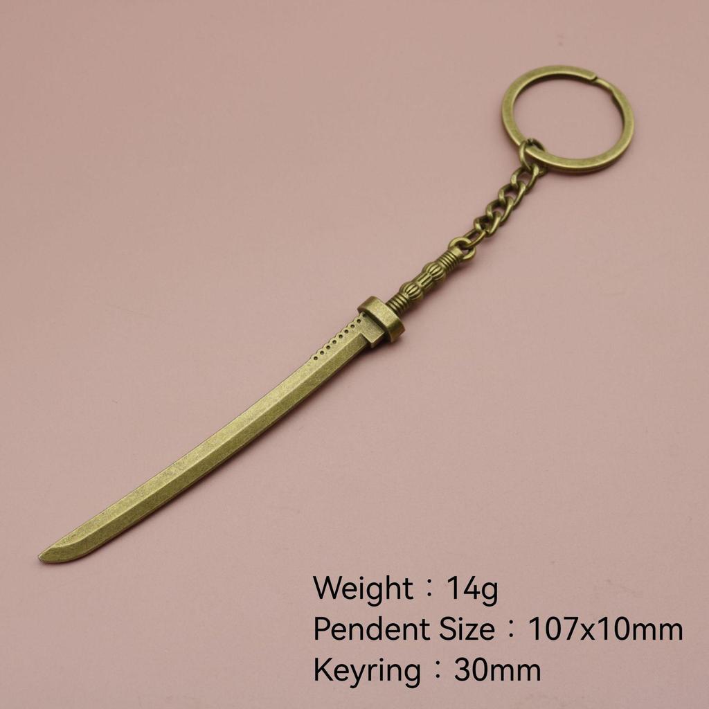 Silver Tibetan Sword Dagger Keychain Pendant