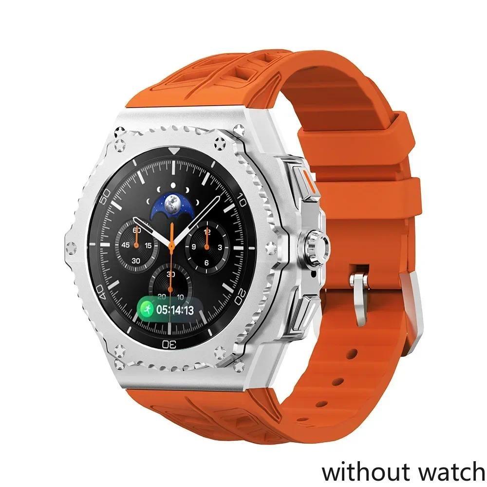 Luxury Mod Kit Alloy Metal Case For Samsung Watch 8 Classic 46mm Rubber Band For Galaxy Watch 8 Classic 46mm Kit Accessories