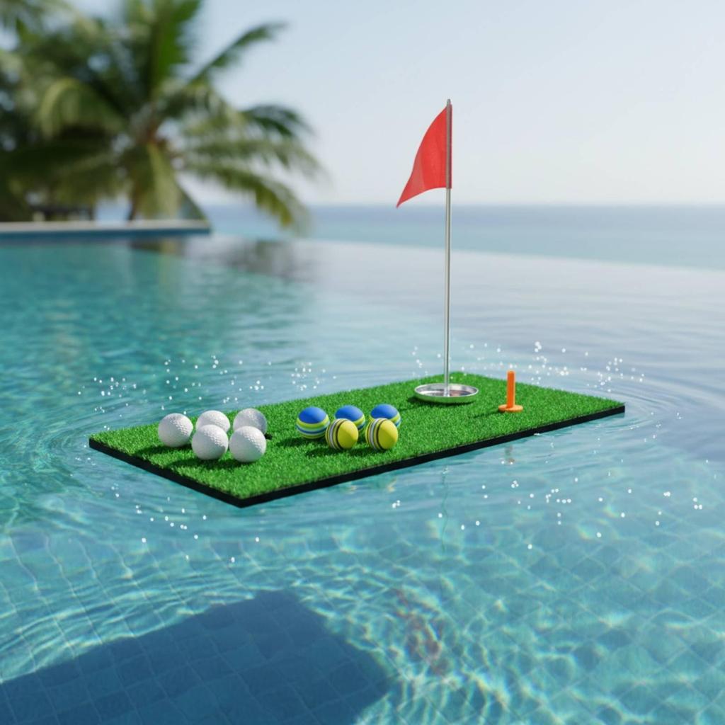 Floating Golf Green Simulated Putting Mat Portable for Backyard