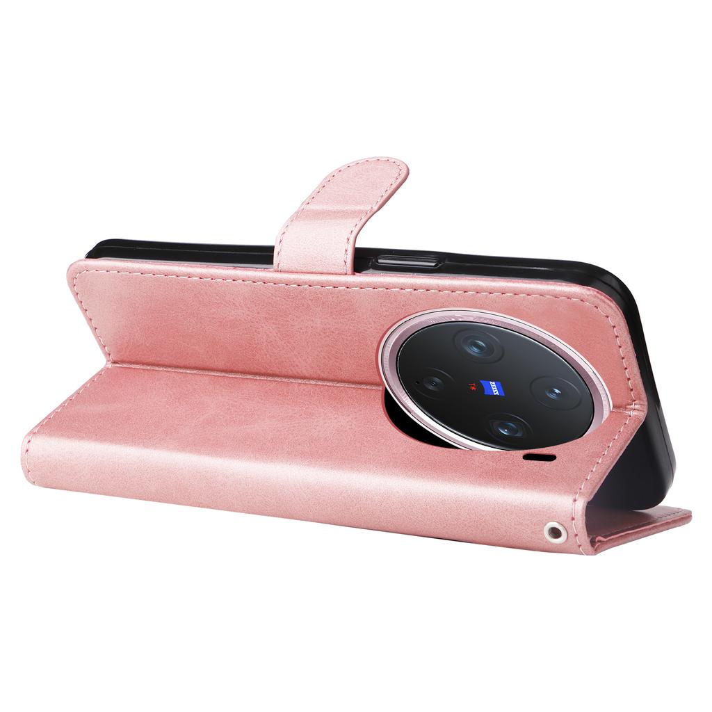 For vivo X200 Pro mini 5G Case Zipper Wallet Calf Texture PU Leather Phone Cover