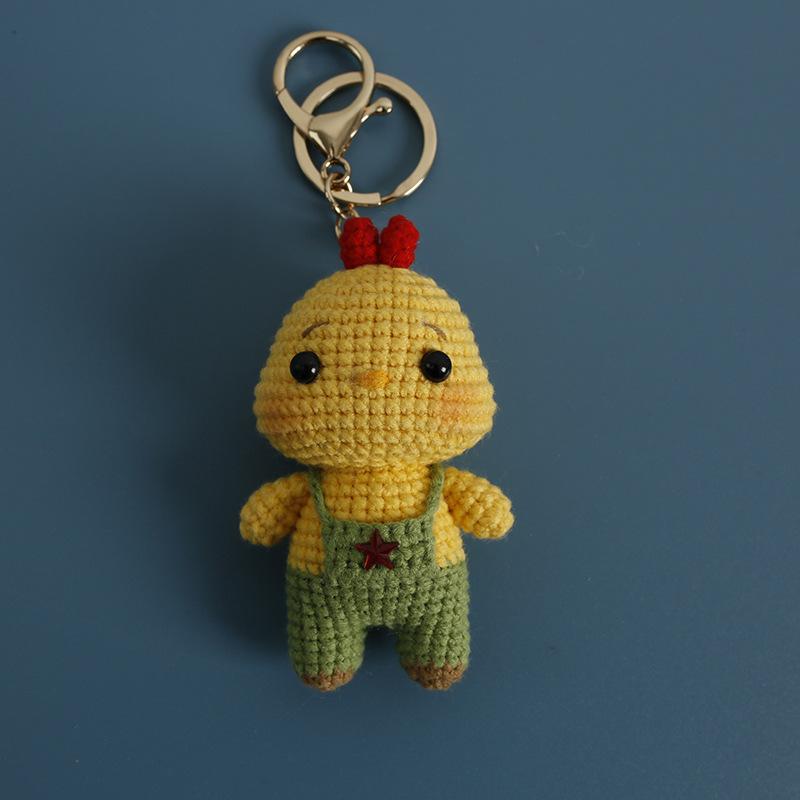 Funny Raccoon Doll Crochet Keychain Cute Knitted Animal Doll Series Keychains For Bag Pendant Cartoon Giraffe Cute Keyrings Gift