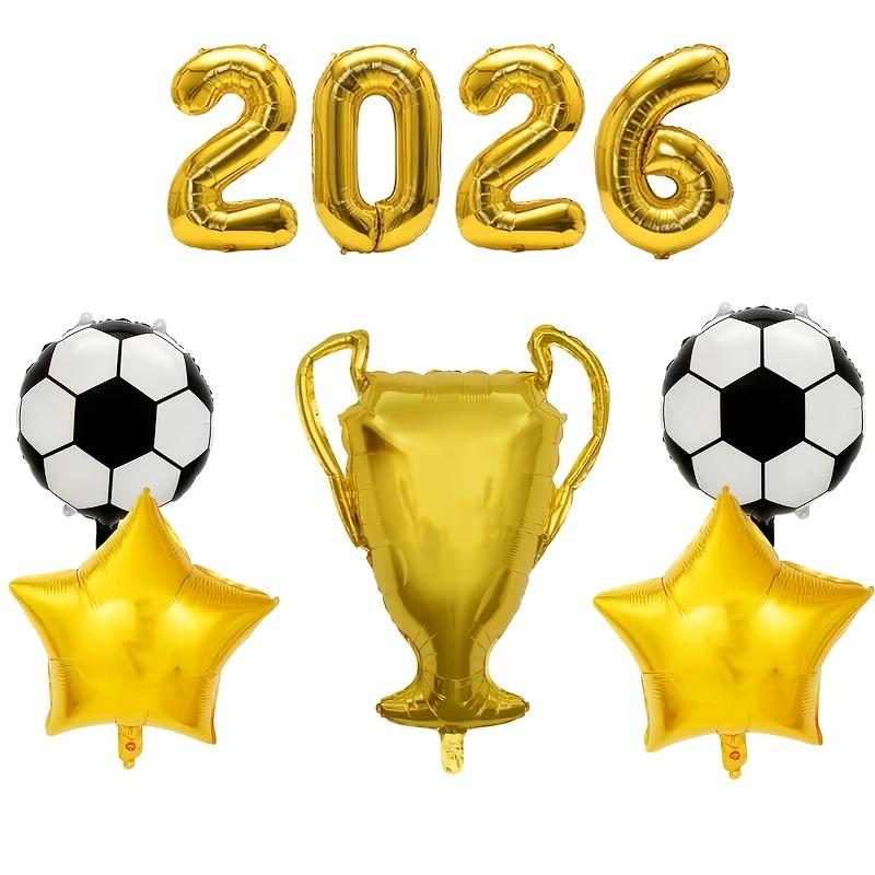 

9pcs 16 Inch Golden 2026 Football Trophy Foil Balloon Set Soccer-Themed Birthday Parties Sports Event Decorations Photo Props other