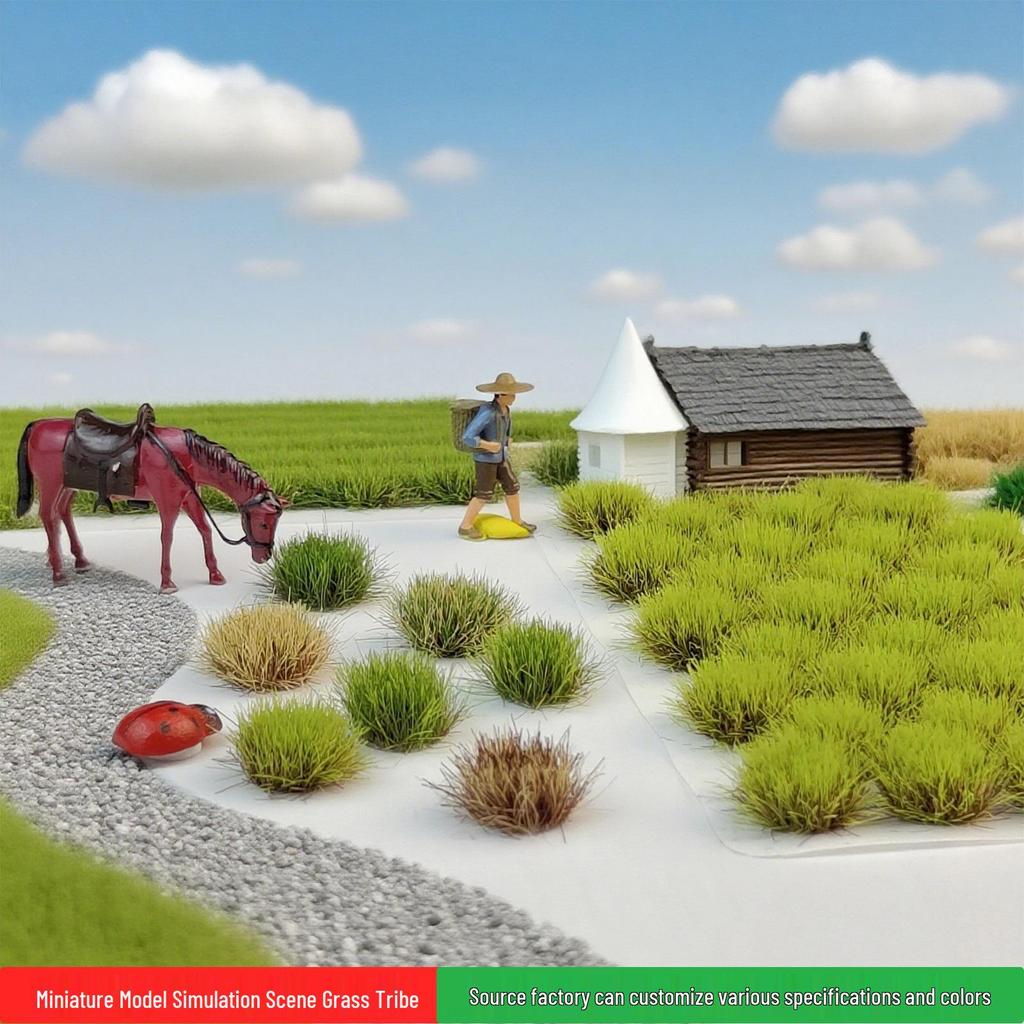 8mm 32 Tufts Grass for Train, Architectural Models, Military Dioramas & DIY Miniatures