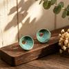 Explosive hollow ring hand-painted enamel color stud earrings, environmentally friendly alloy material, daily versatile personalized earrings