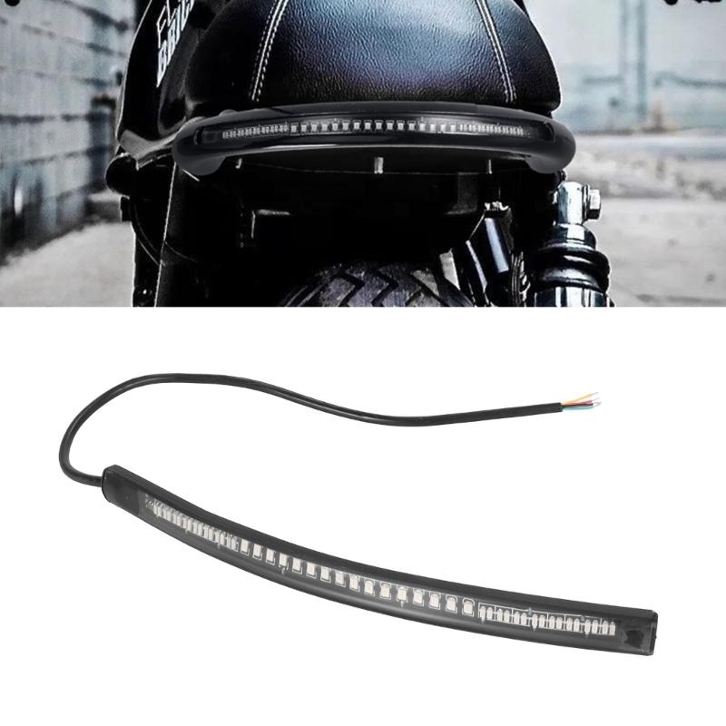Universal Motorcycle LED Tail Light Bar 48 LED Flexible Strips Brake Running Turn Signal Light Daytime Running Light
